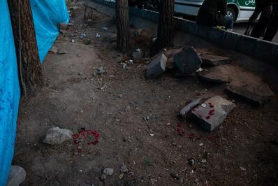 محل انفجار تروریستی کرمان گلباران شد