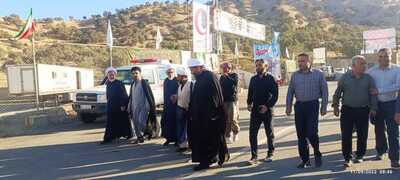 حضور زائران اهل تسنن و شيعه در مرز باشماق مریوان براي شركت در پياده روي اربعين